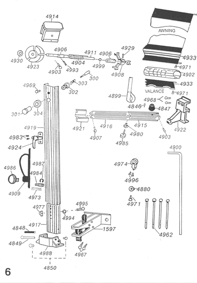 ShadeMaker (Left Side) Roll Up Parts